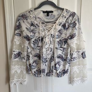 White Paisley Blouse